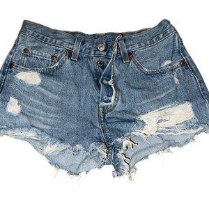 Levis Distressed denim shorts